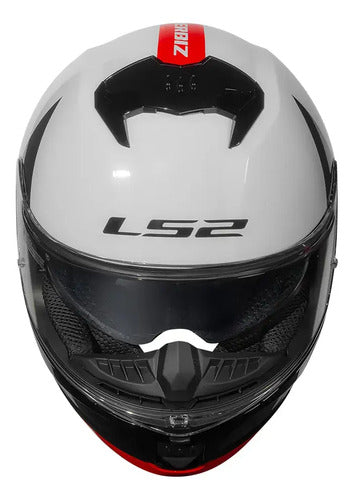 Capacete LS2 FF808 Stream II Thunderbiz com Óculos Solar Interno Preto Vermelho