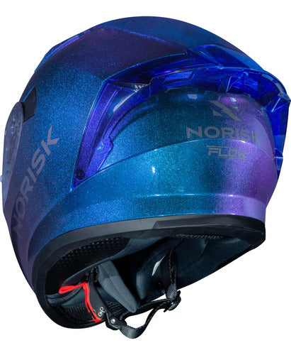 Capacete Norisk Flow Solid com 2 Viseiras e Spoiler Azul