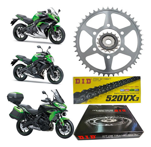 Kit Relação DID Premium com Retentor Kawasaki Versys Ninja 650 Z650 520VX3 114L 46/15T