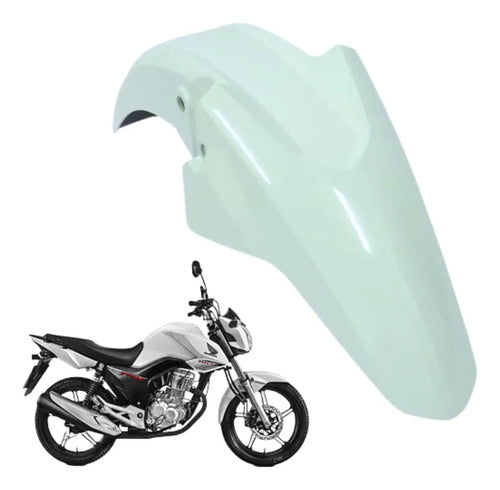 Paralama Dianteiro sem Suporte Paramotos Honda Cg 160 Titan Fan 2016 a 2021 Branco