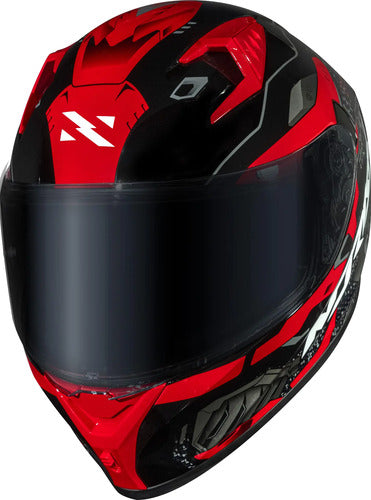Capacete Norisk Flow Robot com 2 Viseiras e Spoiler Preto Vermelho Tamanho 56/S