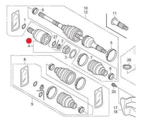 Junta Homocinética Interna Iron Honda Trx 420 Fourtrax 2014 a 2017