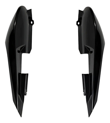 Par de Rabetas Laterais Paramotos Yamaha Fazer 150 2014 a 2019 Preto Brilhante