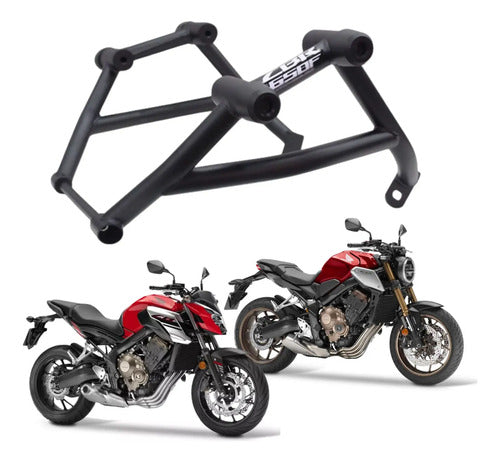 Protetor de Motor Stunt Race Cage Honda Cb 650r 2014 em diante Preto Fosco