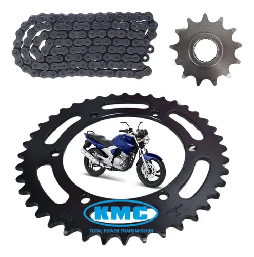 Kit Relação KMC Pro sem Retentor Yamaha Fazer 250 2006 a 2017 428H 132L 45/15T