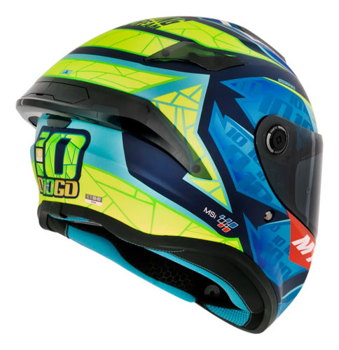 Capacete MT Helmets Targo S Diogo Moreira Azul Fosco
