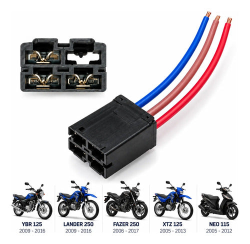 Conector do Relé de Partida Smartfox Yamaha Neo 115 Factor Xtz 125 Lander Fazer 250 4 Pinos
