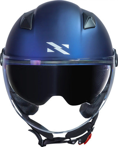 Capacete Aberto Norisk Orion SV Solid com Óculos Solar Interno Azul Fosco