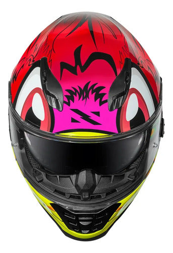 Capacete Norisk FF302 Soul II Loko com Óculos Solar Interno Vermelho