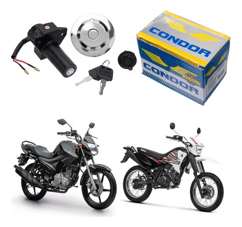 Conjunto de Travas com Chave de Ignição Condor Yamaha Factor Xtz 125 Fazer Factor 150