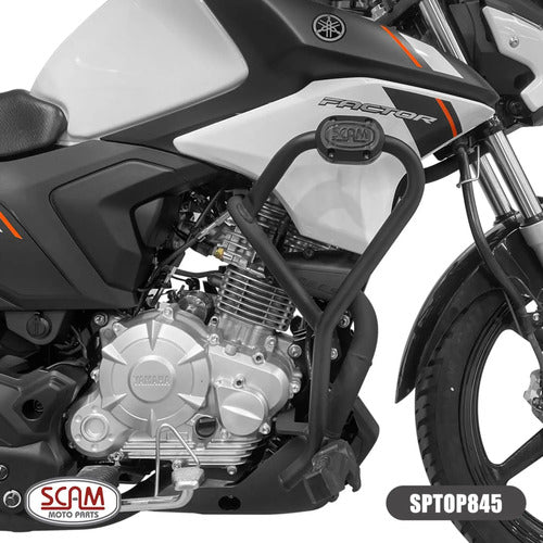 Protetor de Motor com Pedaleira Scam Yamaha Factor Dx 150 2025 em diante Preto Fosco