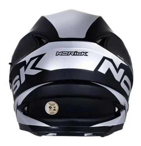 Capacete Norisk FF302 Manty com Óculos Solar Interno Preto Prata Fosco