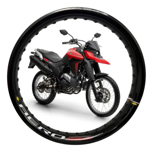 Aro de Roda Traseira Aero Slim Monaco Yamaha Lander 250 Honda Xre 300 18x80 2.50 Preto Brilhante