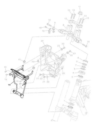 Fixador Suporte Aranha do Farol da Mesa do Guidão Yamaha Fazer Fz25 250 2022 a 2024