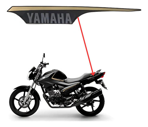 Adesivo da Rabeta Lateral Esquerda Yamaha Factor 150 2024 Preto Dourado