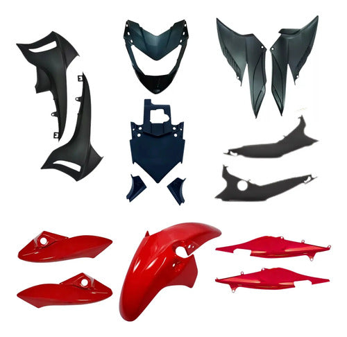 Kit Carenagem Completo Paramotos Honda Cb 300r 2009 em diante Vermelho