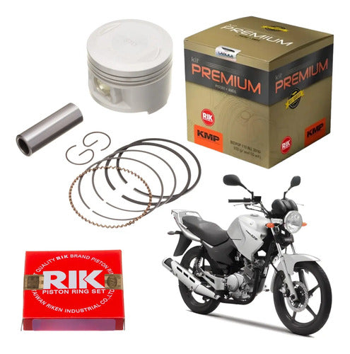 Kit Pistão com Anéis KMP Premium Yamaha Factor 125 2000 a 2016 Xtz 125 2003 a 2016 0,50 mm