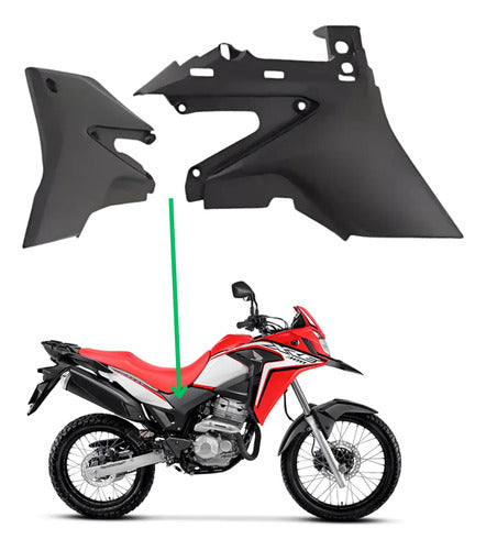 Par de Tampas Laterais Dianteiras Paramotos Honda Xre 300 2010 a 2018 Preto