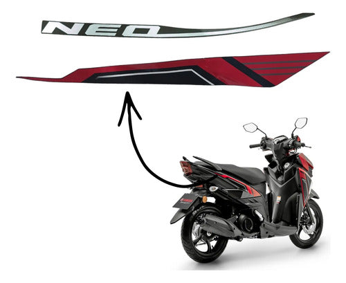 Adesivo da Rabeta Lateral Direita Yamaha Neo 125 2025 Vermelho
