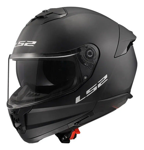 Capacete LS2 FF808 Stream II Solid com Óculos Solar Interno Preto Fosco