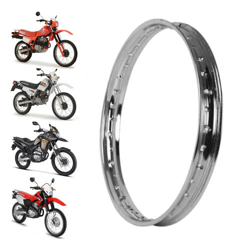 Aro de Roda Traseira Smartfox Honda Xlr 125 Tornado 250 Yamaha Ténéré Lander 250 2.15x18 Cromado