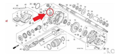 Retentor do Diferencial Traseiro Direito Iron Honda Trx 420 Fourtrax 2008 a 2013 42x51x7 mm