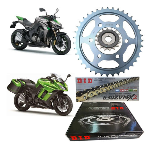 Kit Relação DID Premium com Retentor Kawasaki Ninja 1000 Z1000 2012 em diante 525ZVMX 114L 43/15T
