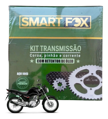 Kit Relação Smartfox com Retentor Honda Cg 125 Fan 2014 em diante 428OH 118L 43/14T