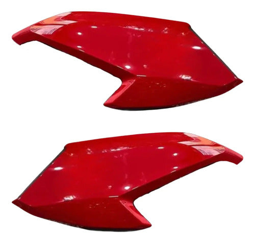 Par de Aletas Abas do Tanque Paramotos Honda Cg 160 Fan Start 2022 a 2024 Vermelho