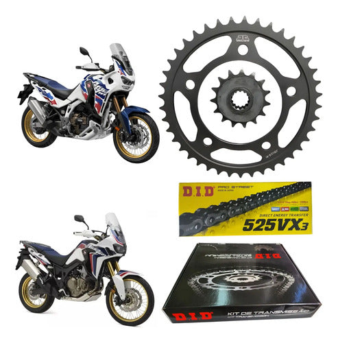Kit Relação DID Premium com Retentor Honda Africa Twin 1000 1100 2016 a 2025 525VX3 124L 42/16T
