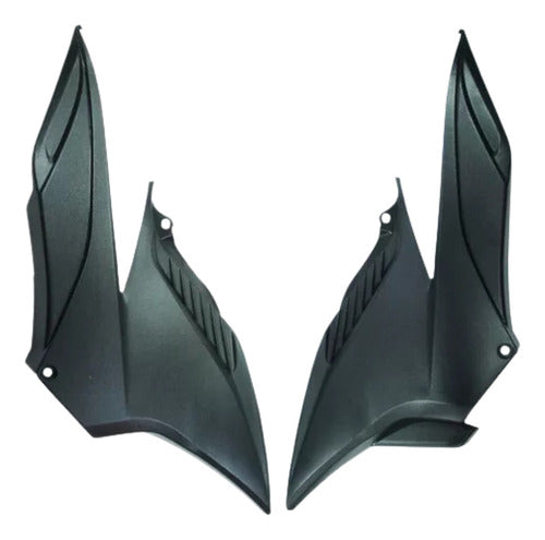 Par de Tampas Laterais em Plástico ABS Paramotos Honda Cb 300r 2009 a 2015 Preto