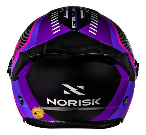 Capacete Aberto Norisk Neo Vizion Preto Roxo Fosco