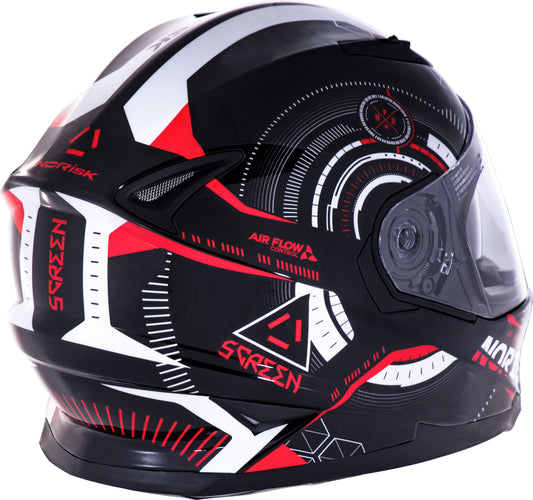 Capacete Norisk Soul Screen Preto Vermelho Branco