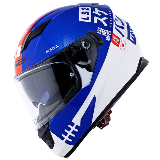 Capacete Ls2 Ff320 Stream Sukeban Branco Azul