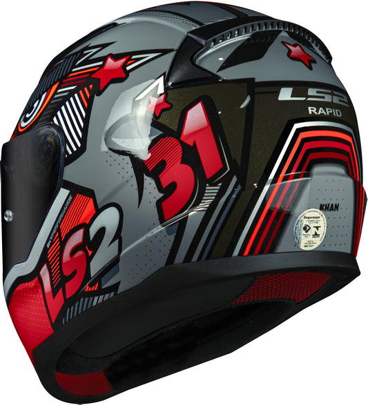 Capacete Ls2 Rapid ff353 Khan Vermelho