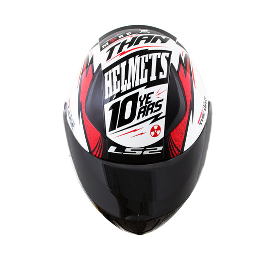 Capacete Ls2 Rapid ff353 Thunder Branco Vermelho