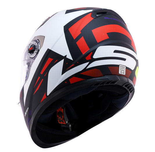 Capacete Ls2 Ff358 Classic Starwar Branco Vermelho