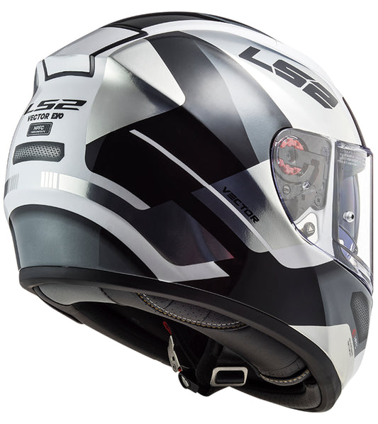 Capacete Ls2 Vector ff397 Automat Branco Titânio