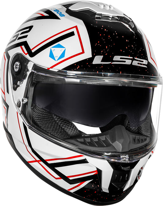 Capacete Ls2 Stream II ff808 Maze Branco Preto