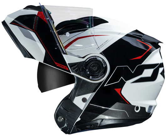 Capacete Norisk Force Quantum Branco Vermelho
