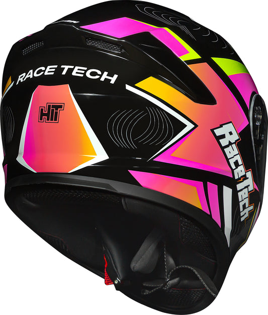 Capacete Race Tech Hit Draw Preto Rosa