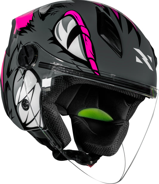 Capacete Norisk Neo Hyena Cinza Rosa