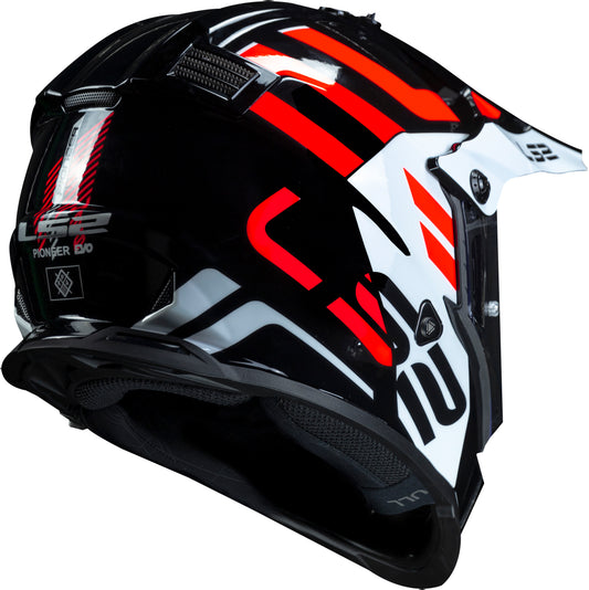 Capacete Ls2 Pioneer Evo MX436 Adventurer Preto Branco