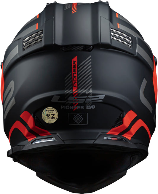 Capacete Ls2 Pioneer Evo MX436 Adventurer Preto Laranja