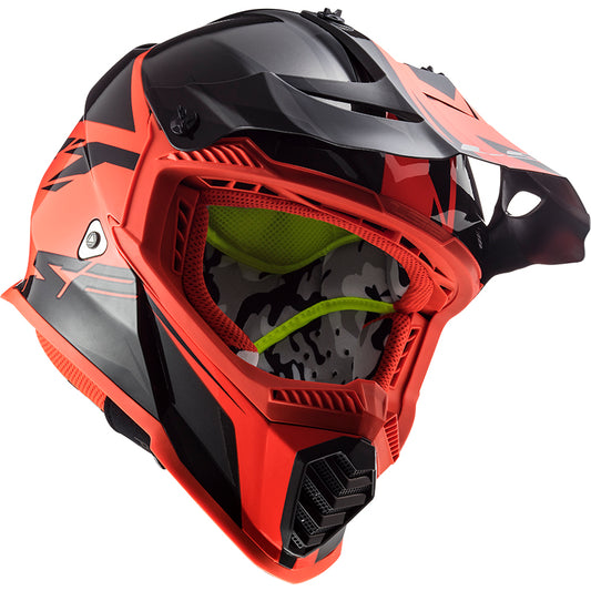 Capacete Ls2 mx437 Fast Evo Roar Preto Vermelho