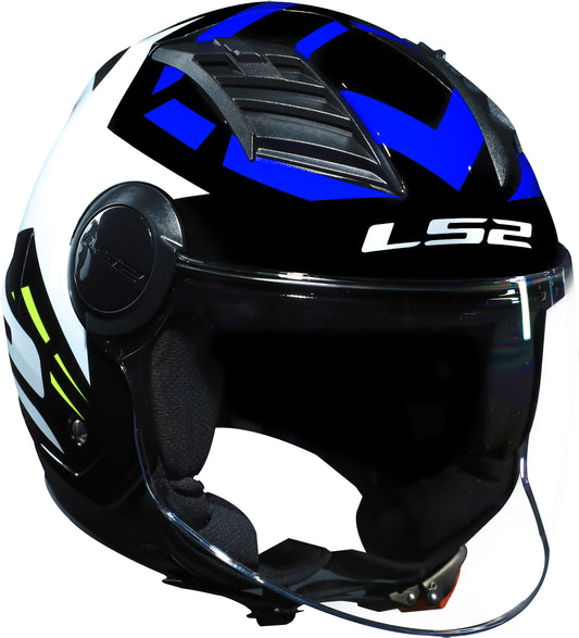 Capacete Ls2 Airflow of562 Starwar Azul amarelo Branco