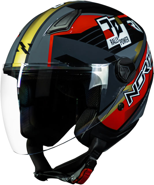 Capacete Norisk Orion R1 Preto Vermelho Dourado