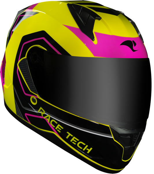 Capacete Race Tech Sector Exilio Amarelo Preto Rosa