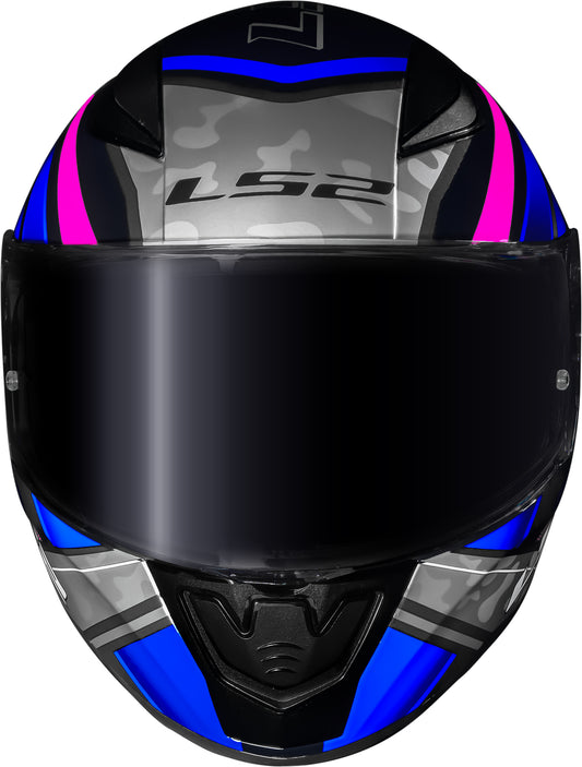 Capacete Ls2 Rapid ff353 Ufo Azul e Rosa