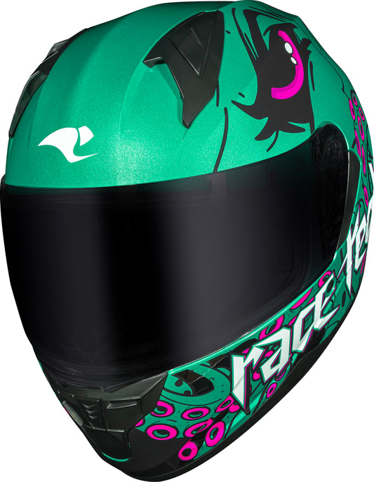 Capacete Race Tech Sector Kraken Verde Rosa